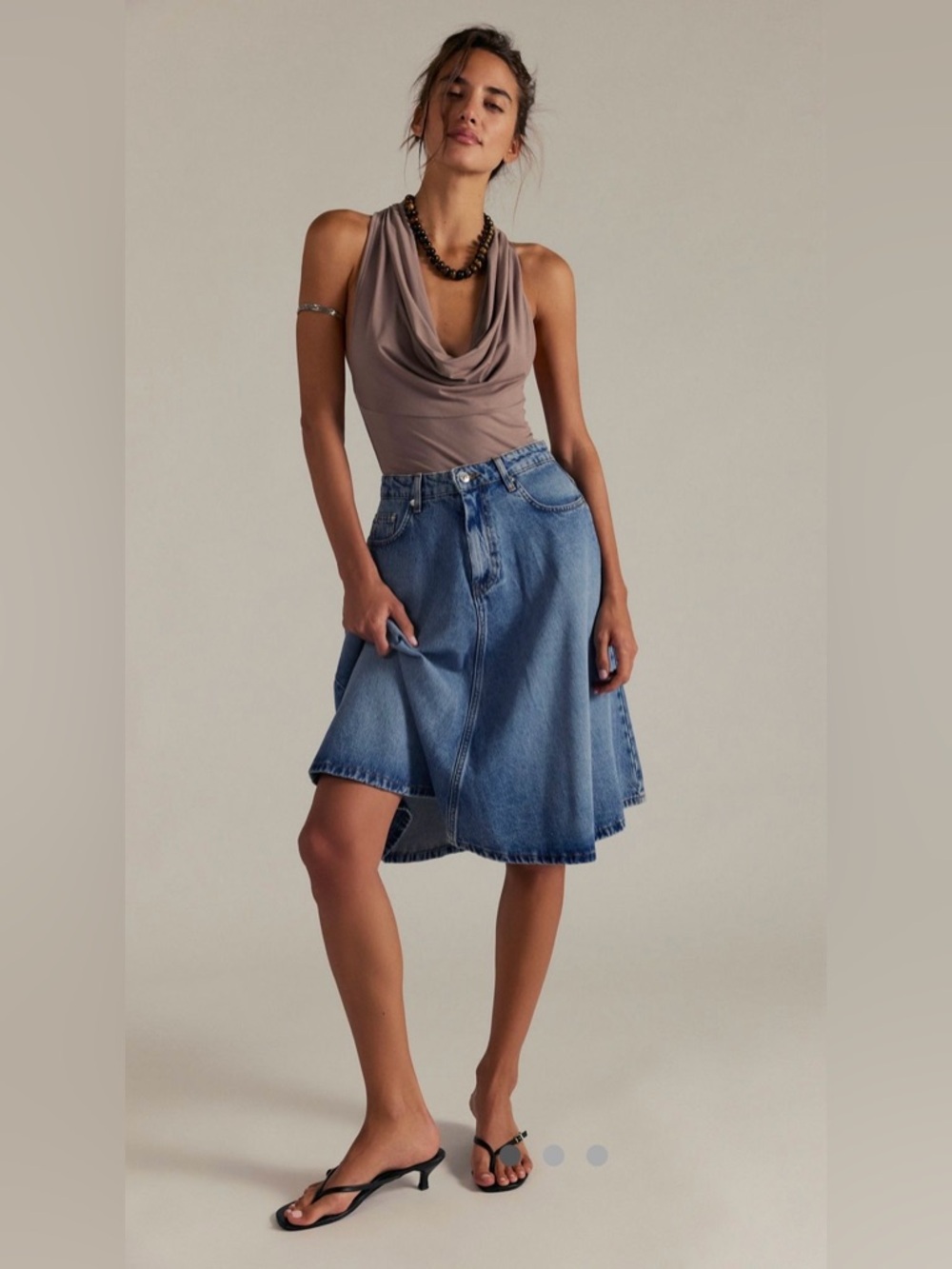 We The Free Eclipse Midi Skirt in Limelight